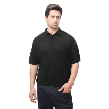 Mango Men’s Knit Polo Shirt with Open Collar