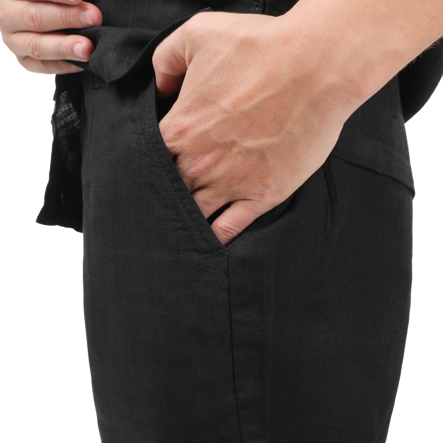 Polo Ralph Lauren Men's Relaxed Fit Linen Trousers with Elastic Waistband