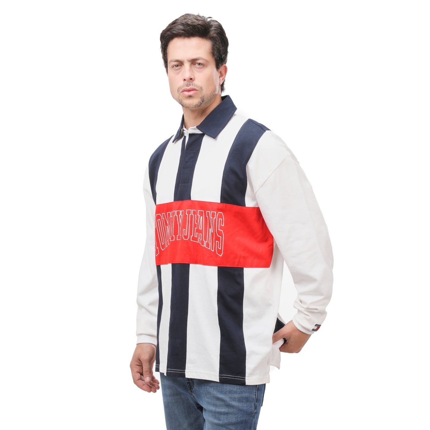 Tommy Jeans Bold Vertical Stripe Rugby Shirt