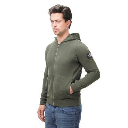 Calvin Klein Jeans Men’s Monogram Patch Zip-Up Hoodie