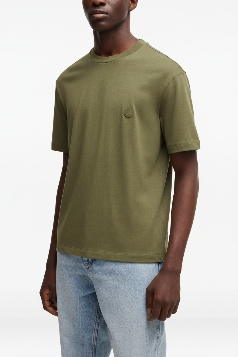 HUGO Men's Tonal Circular Badge Minimalist Luxury T-Shirt