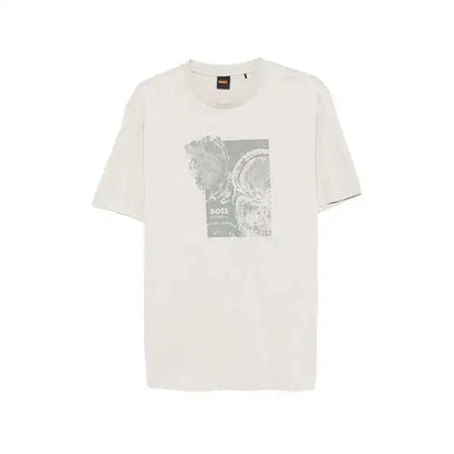BOSS Men's White Vertical Fade-Effect Stripe Luxury T-Shirt