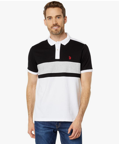 U.S. Polo Assn. Men's Chest Stripe Colorblock Polo Shirt