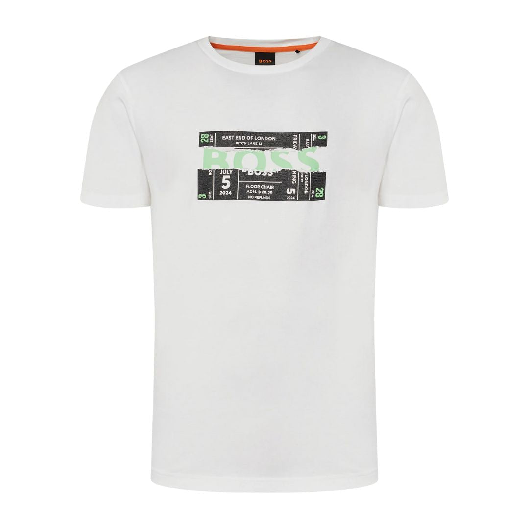 BOSS Men's Color-Block Stripe Logo Luxury T-Shirt