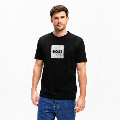 BOSS Men's Distressed Box Logo Luxury T-Shirt