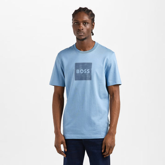 BOSS Men's Distressed Box Logo Luxury T-Shirt