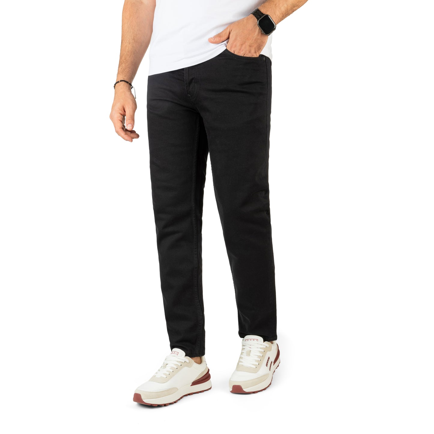 HUGO Men's Designer Denim with Signature Red Logo Patch