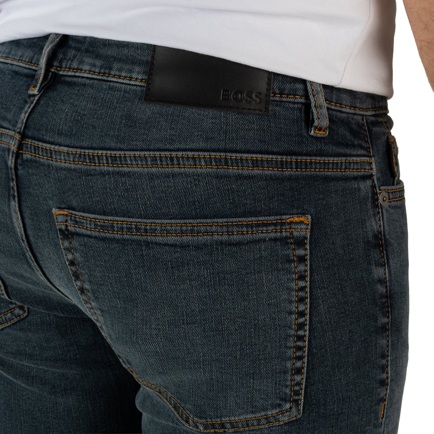 BOSS Men's Authentic Slim-Leg Jeans with Signature Logo Detail