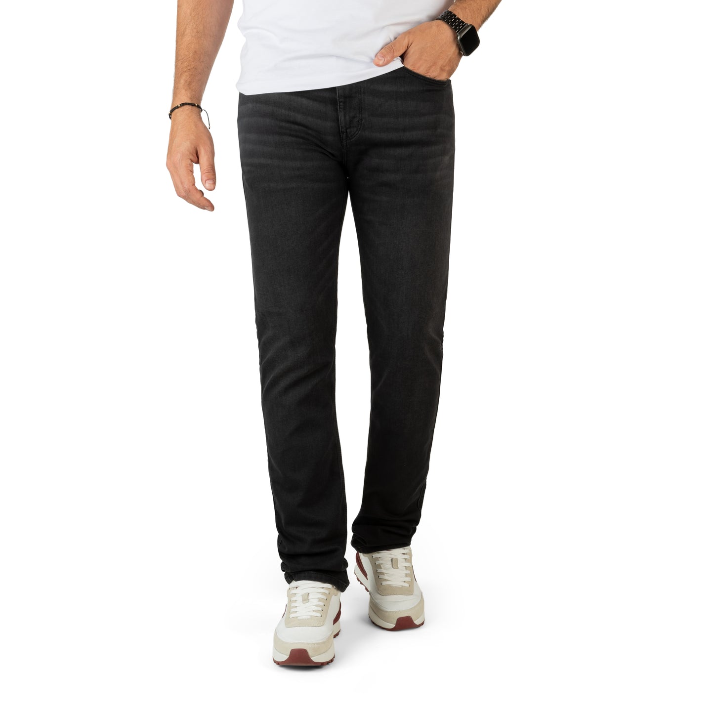 HUGO Men's Designer Denim with Signature Red Logo Patch