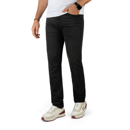 HUGO Men's Designer Denim with Signature Red Logo Patch
