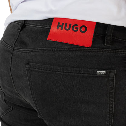 HUGO Men's Designer Denim with Signature Red Logo Patch