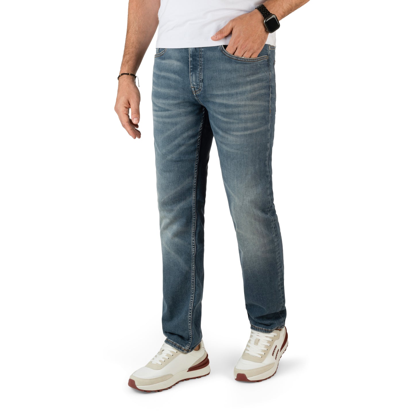 BOSS Men's Maine Regular-Fit Cashmere-Touch Jeans