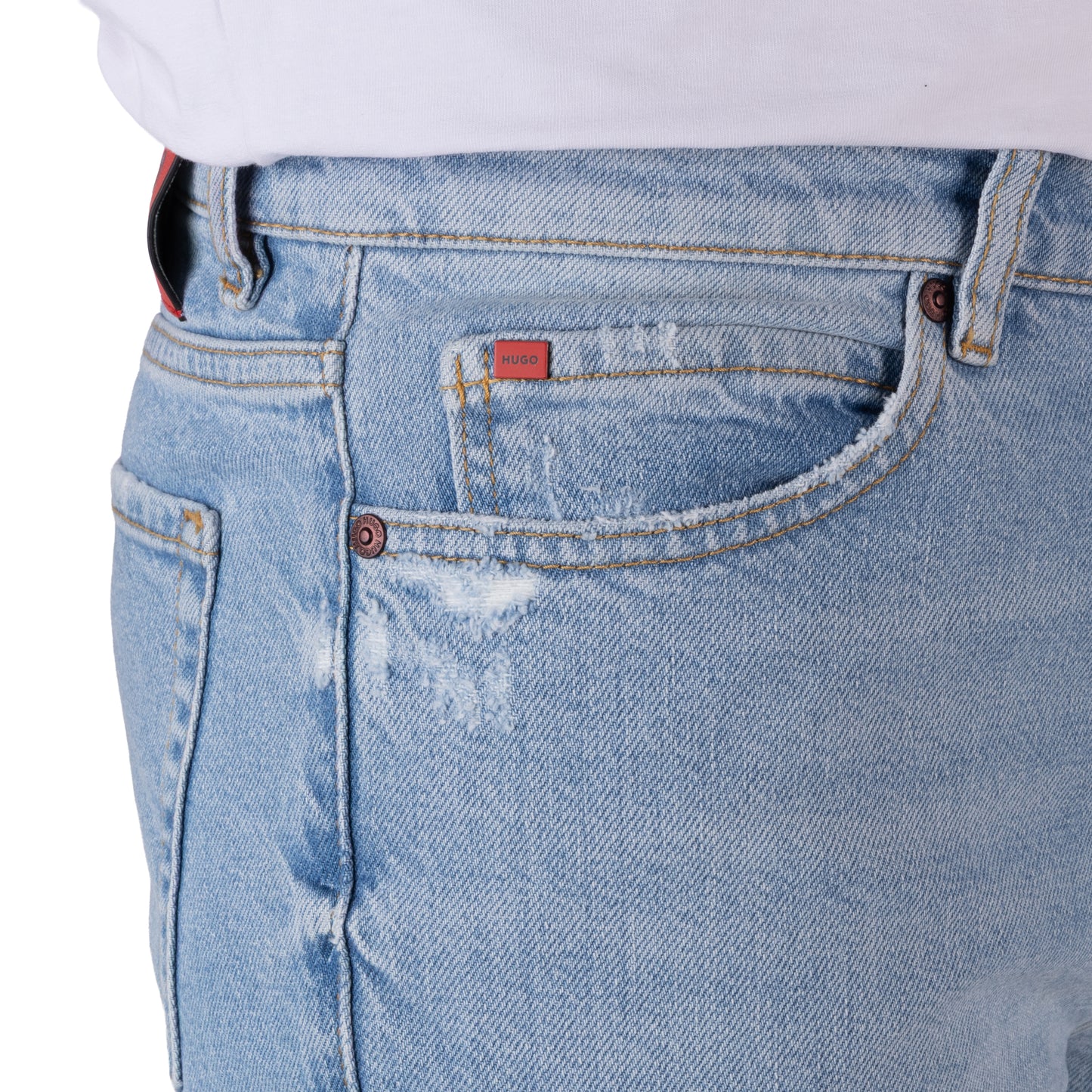 HUGO Men's Regular Fit Tapered Jeans with Red Label
