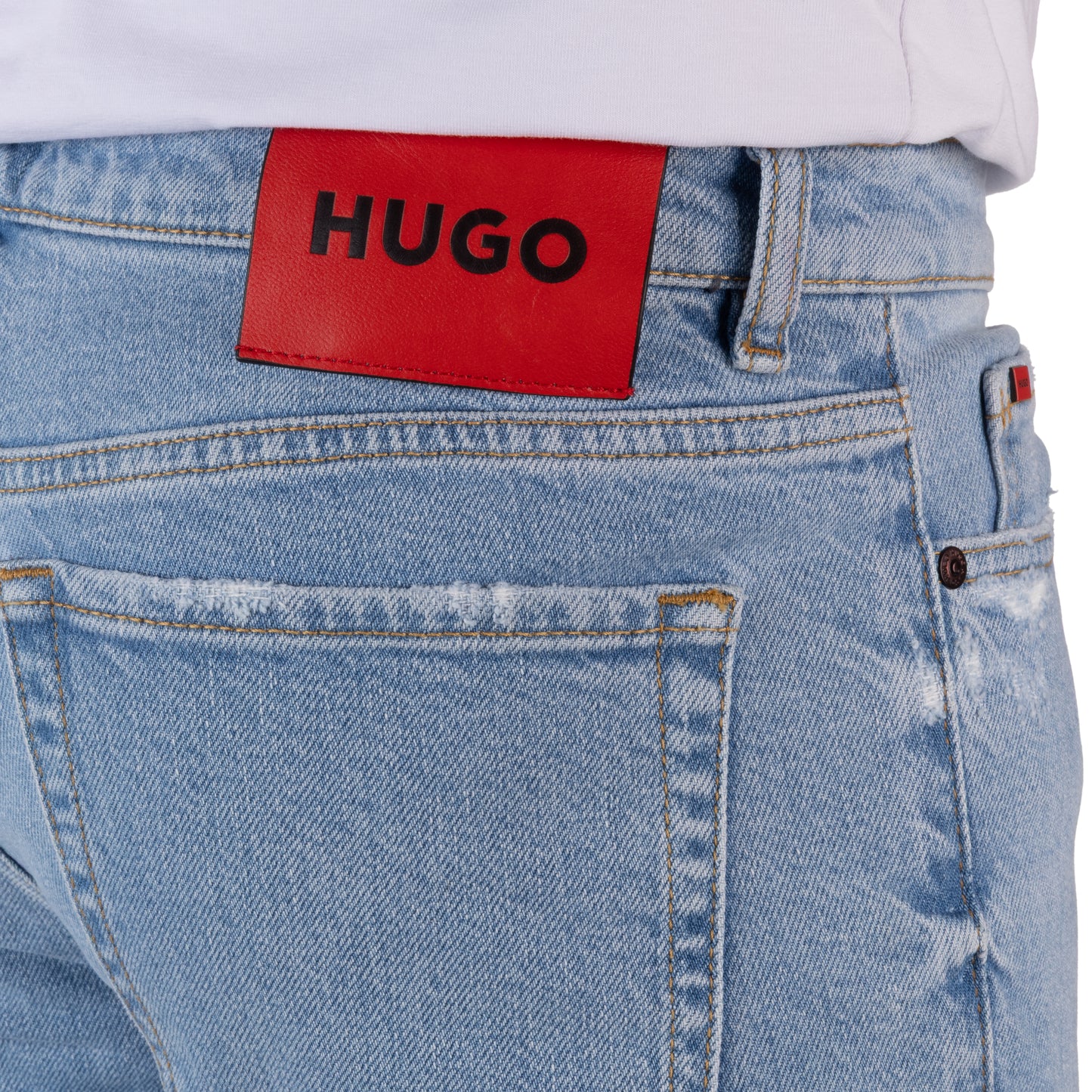 HUGO Men's Regular Fit Tapered Jeans with Red Label