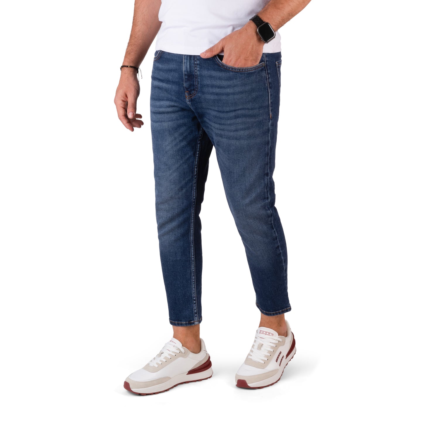 HUGO Men's 734 Delaware Slim-Fit Stretch Denim Jeans with Branded Patch