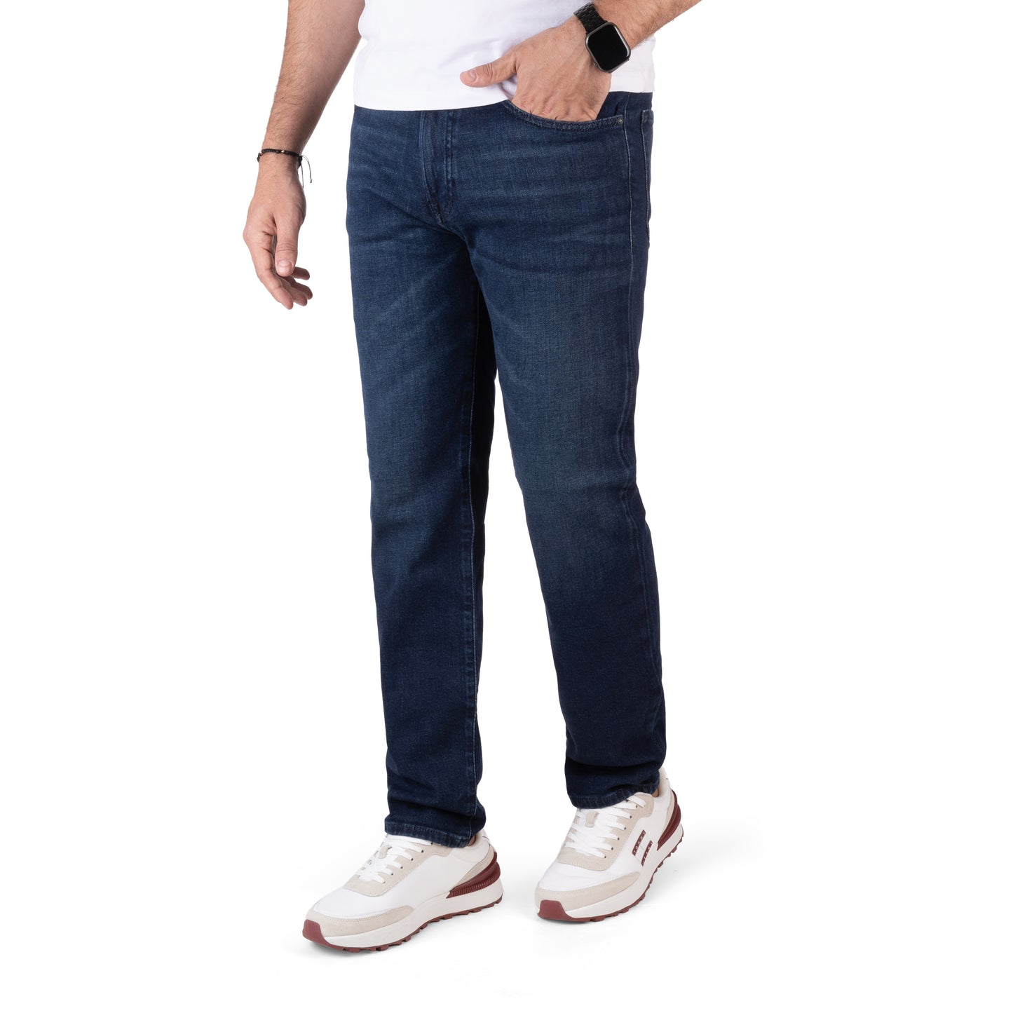 BOSS Men's Slim-Fit Jeans with Authentic Whiskered Detail