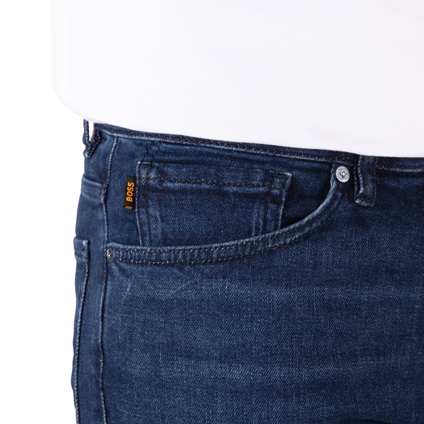 BOSS Men's Slim-Fit Jeans with Authentic Whiskered Detail