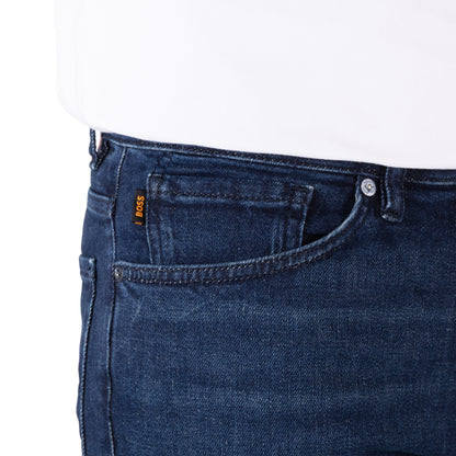 BOSS Men's Slim-Fit Jeans with Authentic Whiskered Detail