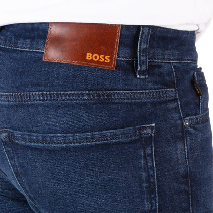 BOSS Men's Slim-Fit Jeans with Authentic Whiskered Detail