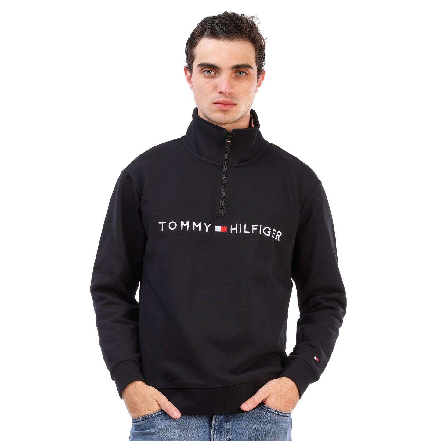 Tommy Hilfiger Black Half Zip Sweatshirt