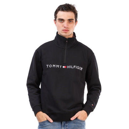 Tommy Hilfiger Black Half Zip Sweatshirt