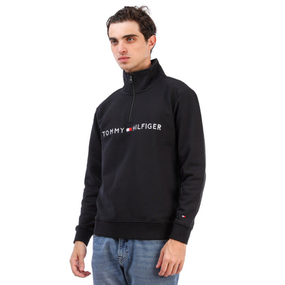 Tommy Hilfiger Black Half Zip Sweatshirt
