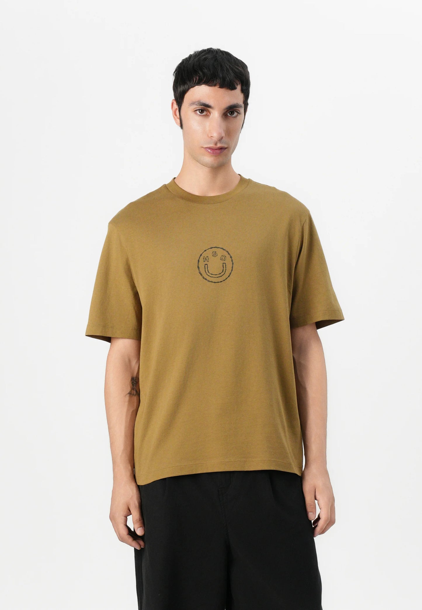 BOSS Men's Royal Blue Vertical Fade-Effect Stripe Luxury T-Shirt