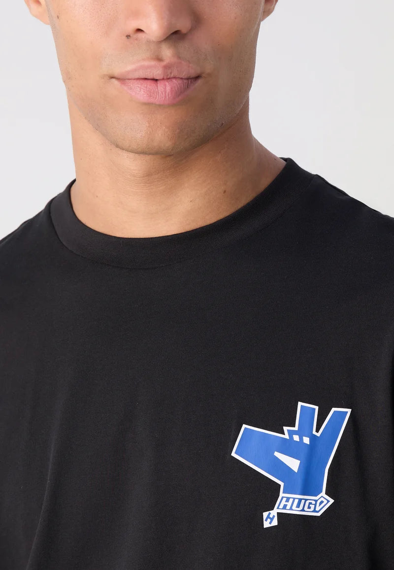 HUGO Men's Graphic Hand Emblem Luxury Cotton T-Shirt