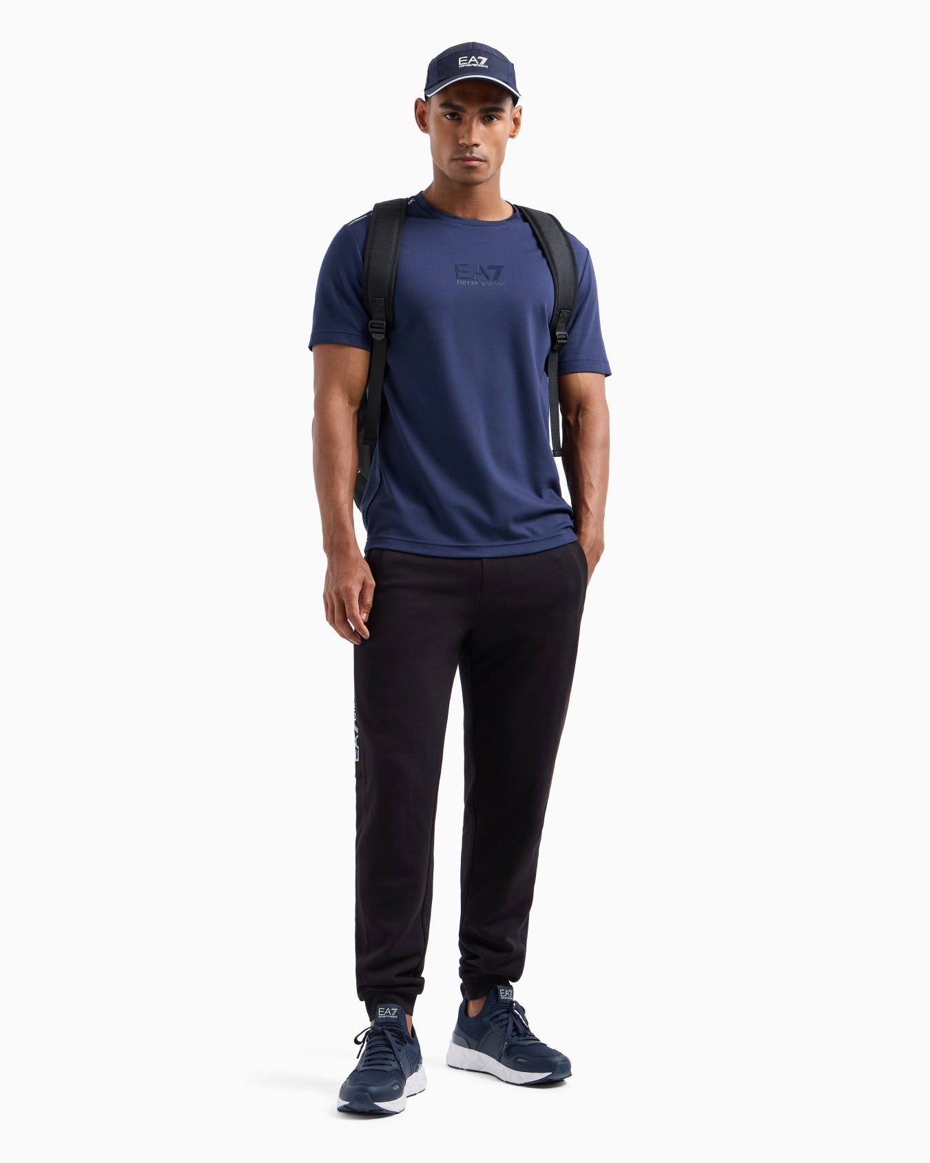 Emporio Armani LOGO SERIES CREW-NECK T-SHIRT IN A STRETCH BLEND