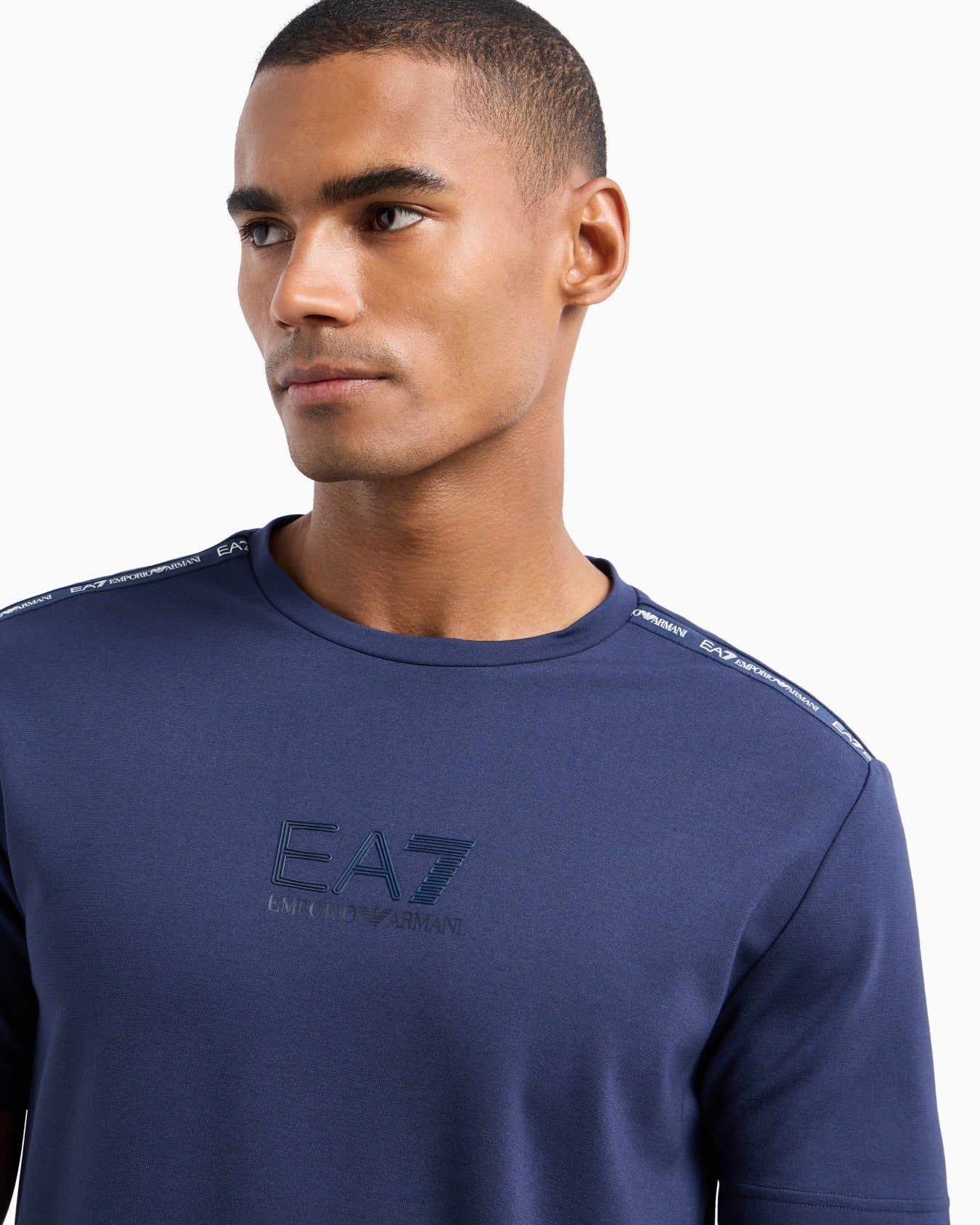 Emporio Armani LOGO SERIES CREW-NECK T-SHIRT IN A STRETCH BLEND