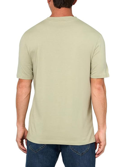 BOSS Men's Tri-Color Diagonal Stripe Logo Luxury T-Shirt