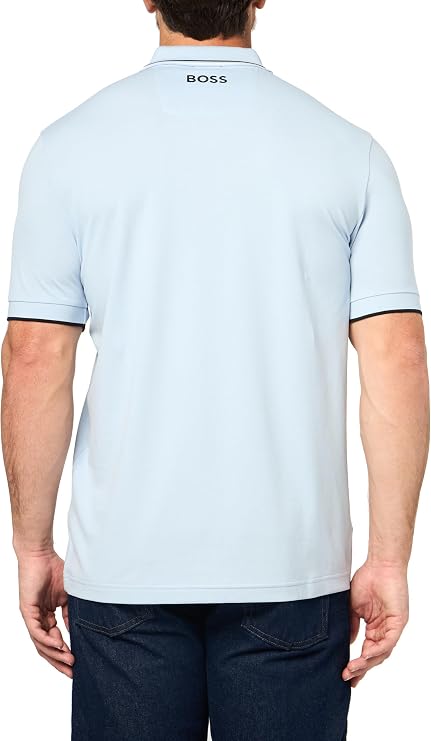 BOSS Men's Slim-Fit Polo Shirt with Contrast Tipping and Embroidered Logo