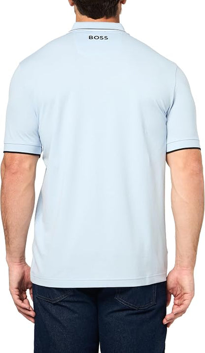 BOSS Men's Slim-Fit Polo Shirt with Contrast Tipping and Embroidered Logo