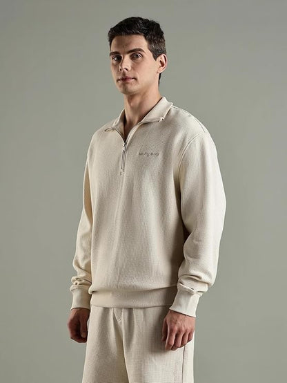 Tommy Jeans Waffle Knit Half-Zip Sweatshirt