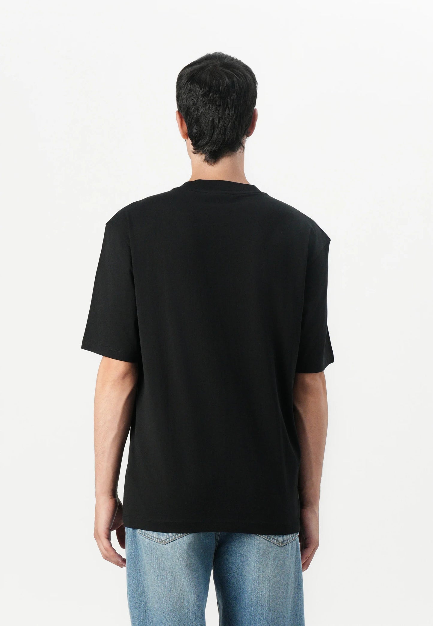 BOSS Men's Tri-Color Diagonal Stripe Logo Luxury T-Shirt