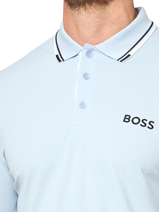 BOSS Men's Slim-Fit Polo Shirt with Contrast Tipping and Embroidered Logo