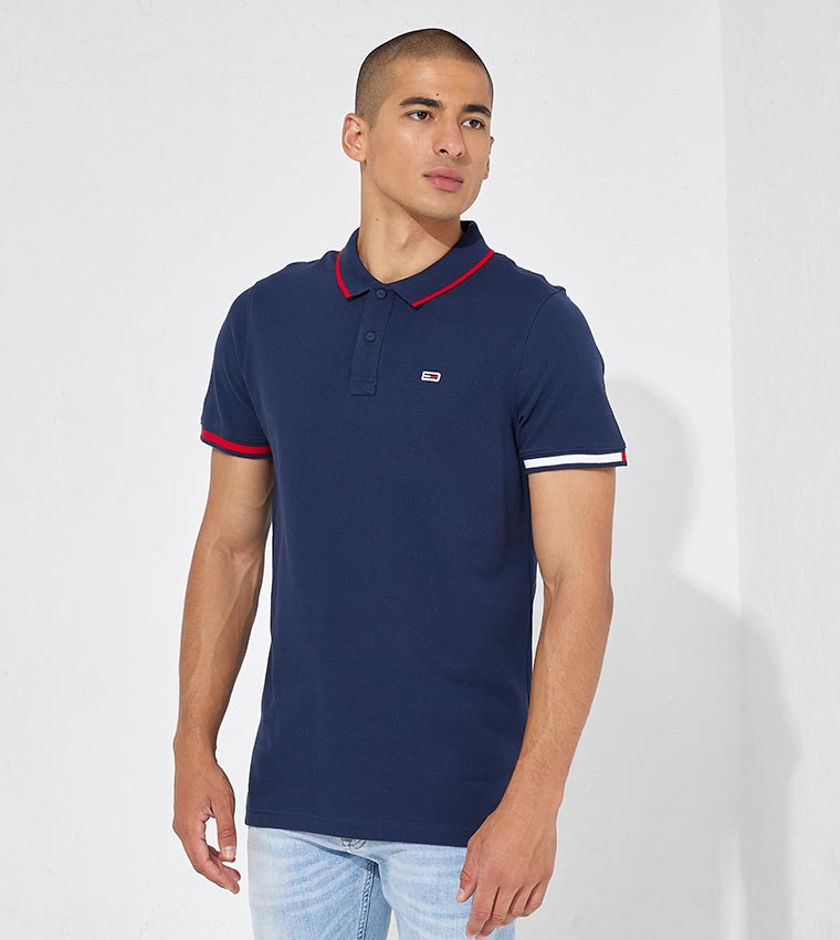 Tommy Jeans Men's Tipped Collar Short Sleeve Polo Shirt