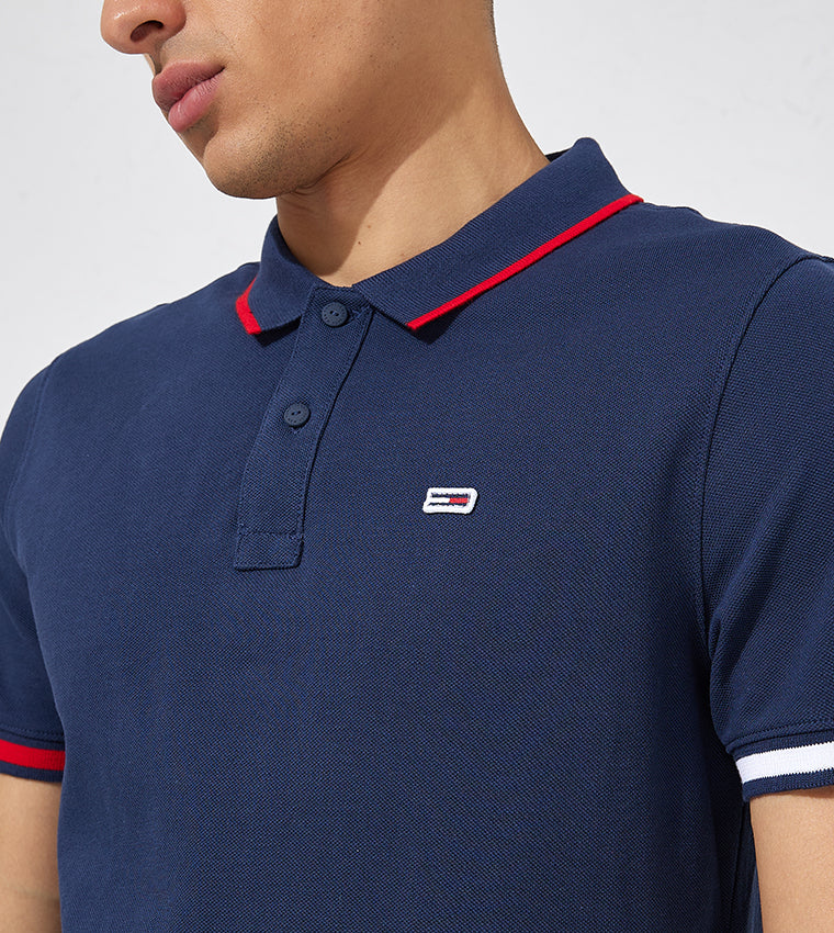 Tommy Jeans Men's Tipped Collar Short Sleeve Polo Shirt