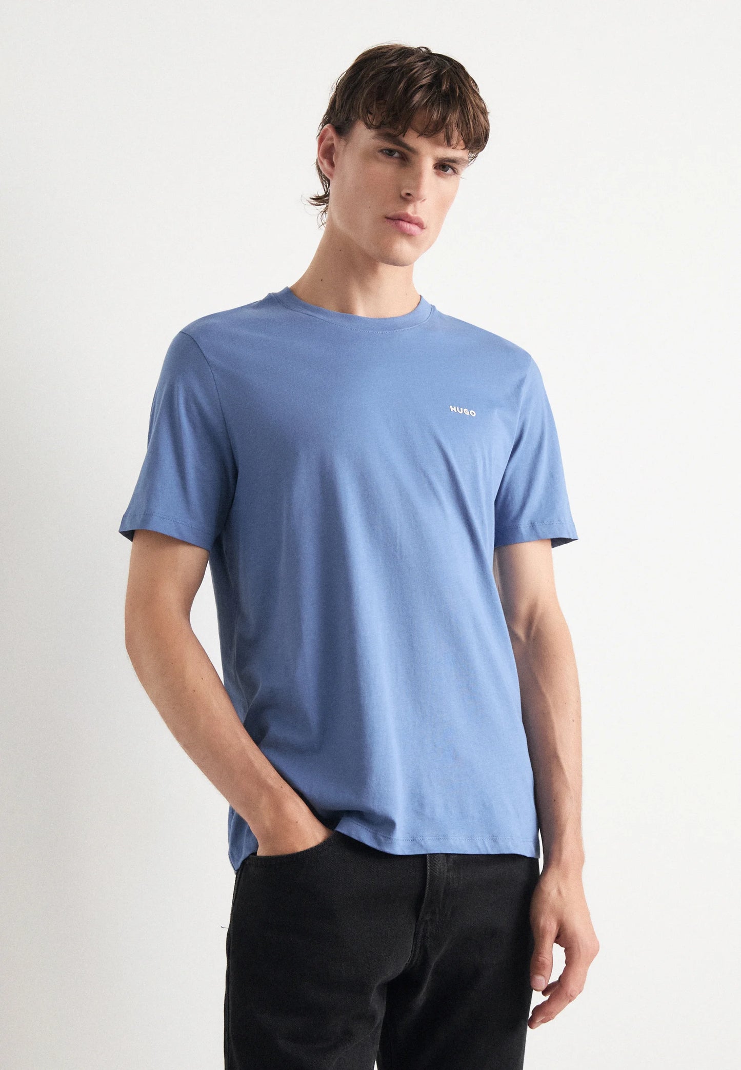 HUGO Embroidered Logo Regular-Fit Cotton T-Shirt