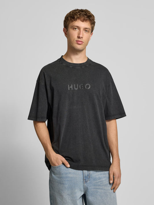 BOSS Men's Olive Green Vertical Fade-Effect Stripe Luxury T-Shirt