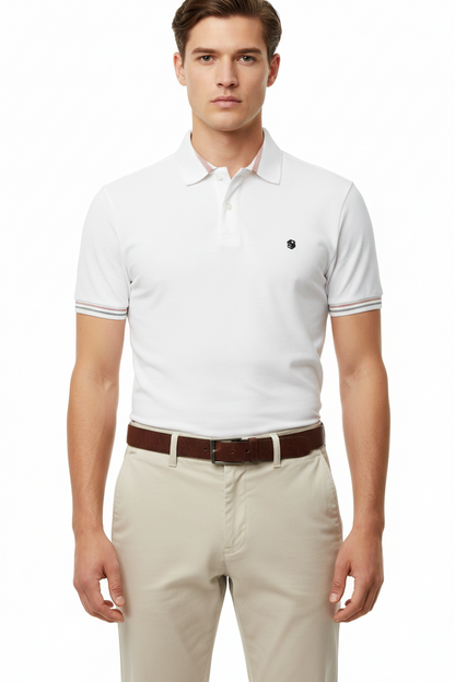 BOSS Regular-Fit Polo Shirt with Metallic Badge Logo