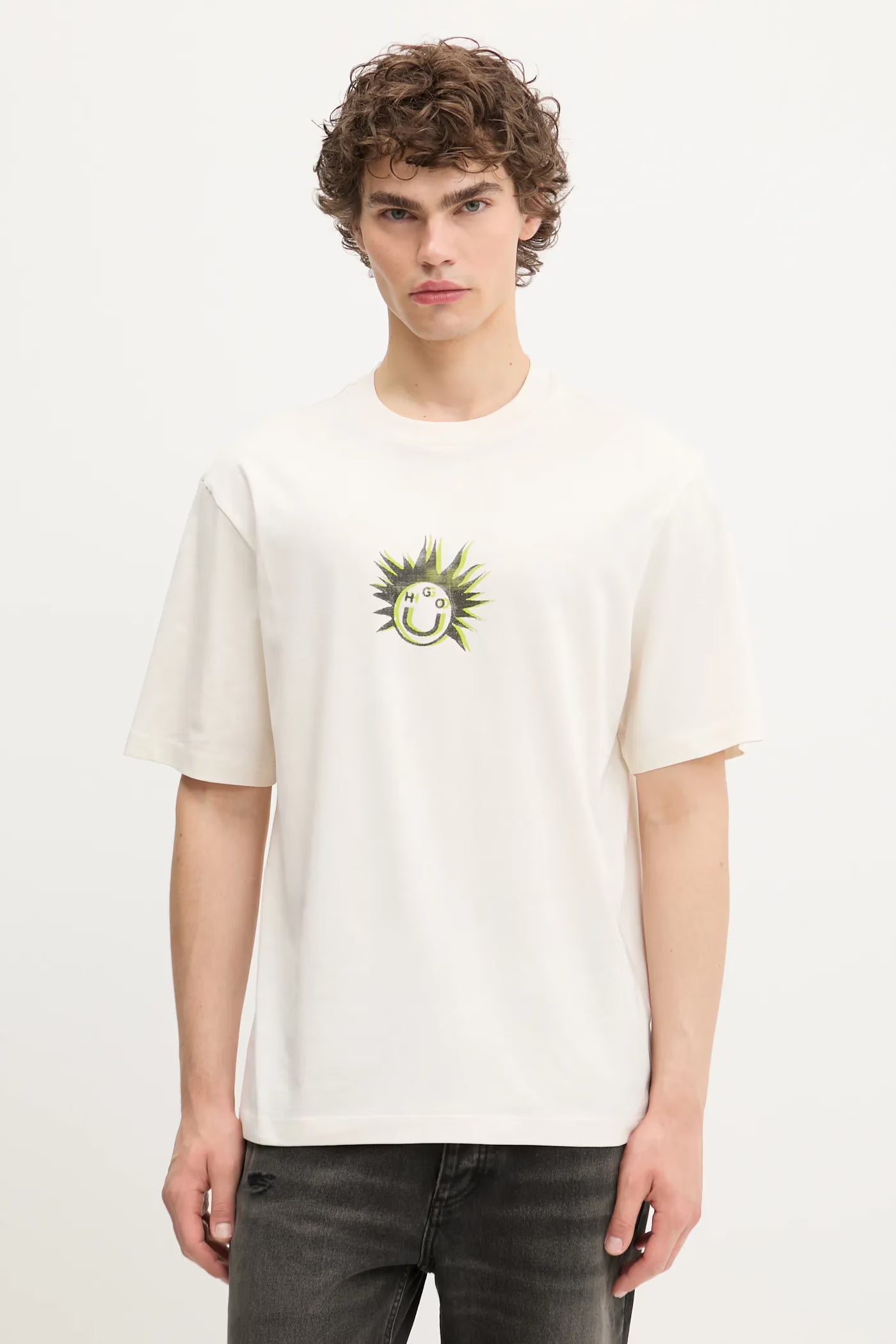 HUGO Men's Creative Imagination Grunge Graphic T-Shirt