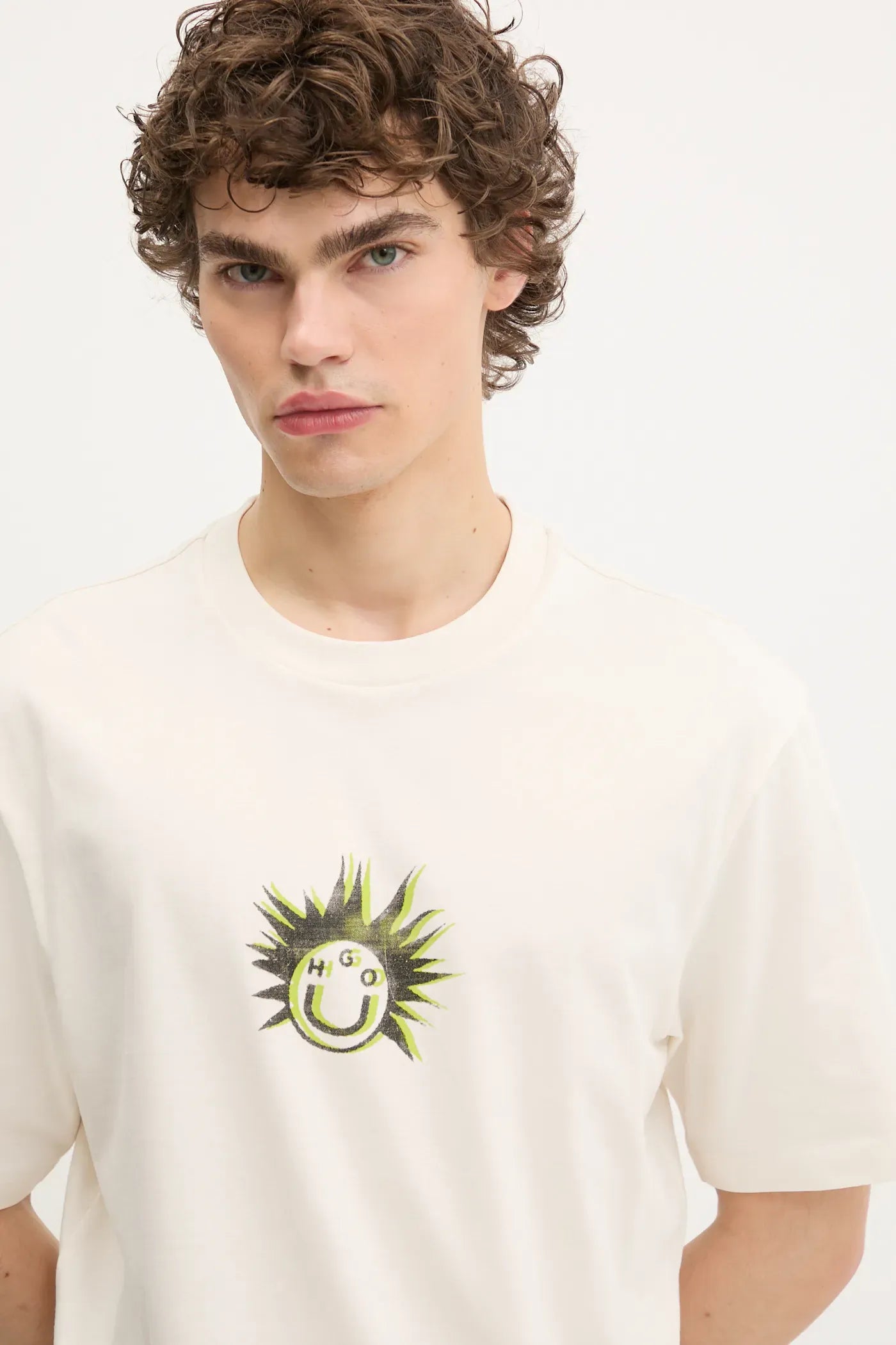 HUGO Men's Creative Imagination Grunge Graphic T-Shirt