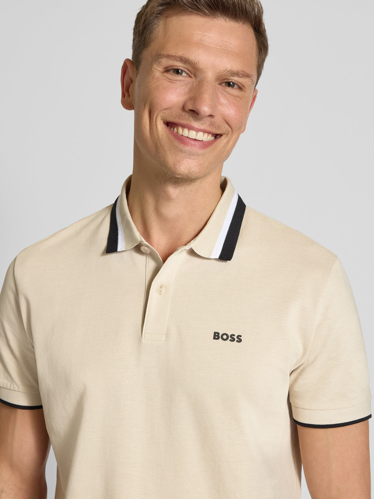 BOSS Men's Slim-Fit Pique Polo Shirt with Tipped Collar