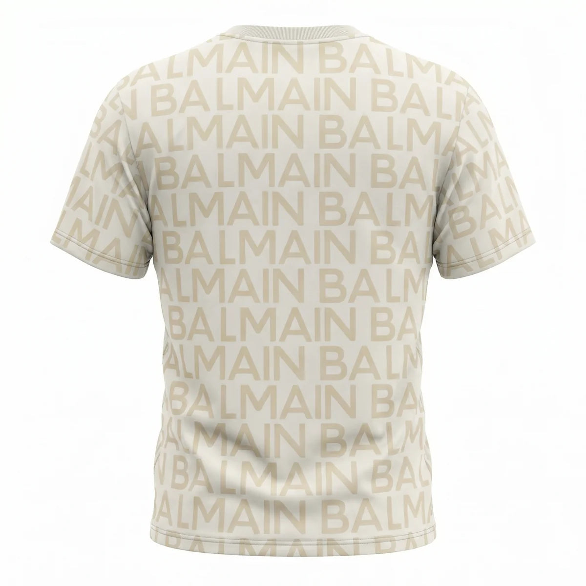 Balmain All-Over Logo Print Short Sleeve T-Shirt