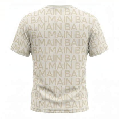 Balmain All-Over Logo Print Short Sleeve T-Shirt