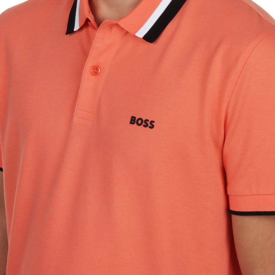 BOSS Men's Slim-Fit Pique Polo Shirt with Tipped Collar