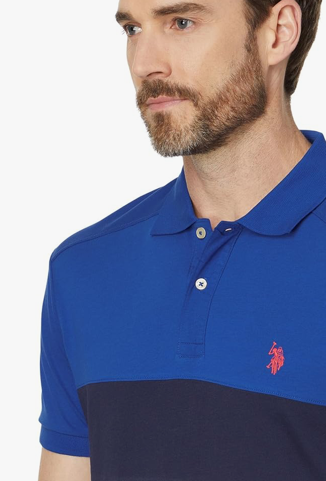U.S. Polo Assn. Men's Colorblock Chest Stripe Slim Fit Polo Shirt