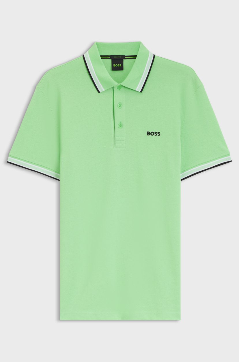 BOSS Men's Slim-Fit Pique Polo Shirt with Contrast Tipped Collar