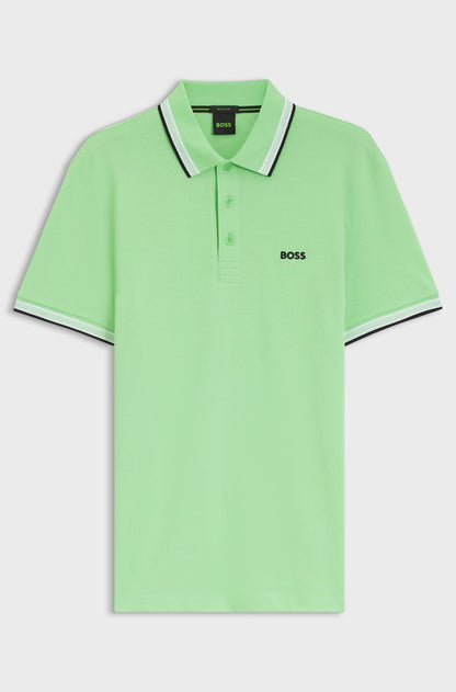 BOSS Men's Slim-Fit Pique Polo Shirt with Contrast Tipped Collar